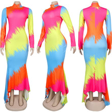 Load image into Gallery viewer, Colorful Sexy Elegant Long Party Dress Women Winter Turtleneck Evening Maxi Dress Long Sleeve Bodycon Festival Christmas Dress