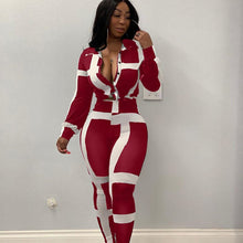 Load image into Gallery viewer, Autumn 2 Piece Set Women Tracksuit Casual Print Long Sleeve Shirt Top and Pants Sweat Suits Women Two Piece Matching Sets Outfit