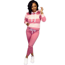 Load image into Gallery viewer, Plus Size 2 Piece Set Women Hooded Tracksuit Crop Sweatshirt Top and Pants Set Autumn Sport Suit Women Casual Two Piece Sets