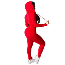 Load image into Gallery viewer, Autumn Casual Tracksuit Two Piece Set Women&#39;s Suit Zipper Hooded Jacket Top and Pants Leggings Sportswear Jogger 2 Piece Outfits