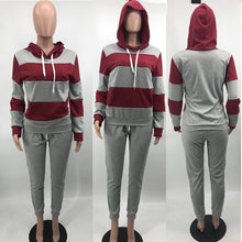 Load image into Gallery viewer, Plus Size 2 Piece Set Women Hooded Tracksuit Crop Sweatshirt Top and Pants Set Autumn Sport Suit Women Casual Two Piece Sets