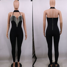 Load image into Gallery viewer, Sexy Club Jumpsuits Women Fringe Tassel Bodycon Bandage Jumpsuit Elegant Romper Pants Skinny Backless Party Festival Jumpsuit