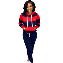 Load image into Gallery viewer, Plus Size 2 Piece Set Women Hooded Tracksuit Crop Sweatshirt Top and Pants Set Autumn Sport Suit Women Casual Two Piece Sets