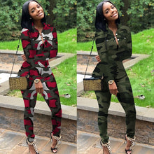 Load image into Gallery viewer, Plus Size Casual Women Set Tracksuit 2 Piece Set Outfits Camo Sweatshirt Sweat Suits Women Matching Two Piece Set Top and Pants