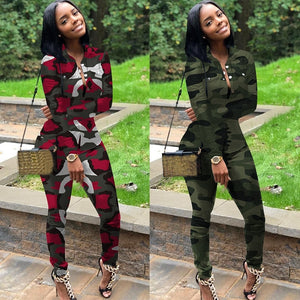 Plus Size Casual Women Set Tracksuit 2 Piece Set Outfits Camo Sweatshirt Sweat Suits Women Matching Two Piece Set Top and Pants