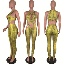 Load image into Gallery viewer, Snake Skin Waist Band Cut Out Bandage Jumpsuit Bodycon Rompers Womens Sleeveless Sexy Night Out Birthday Outfits Ravewears