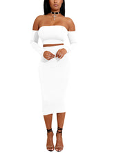 Load image into Gallery viewer, Minimalist White Backless High Waist Bodycon Skirt Set