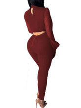 Load image into Gallery viewer, Stunner Wine Red High Waist Two-Piece Set